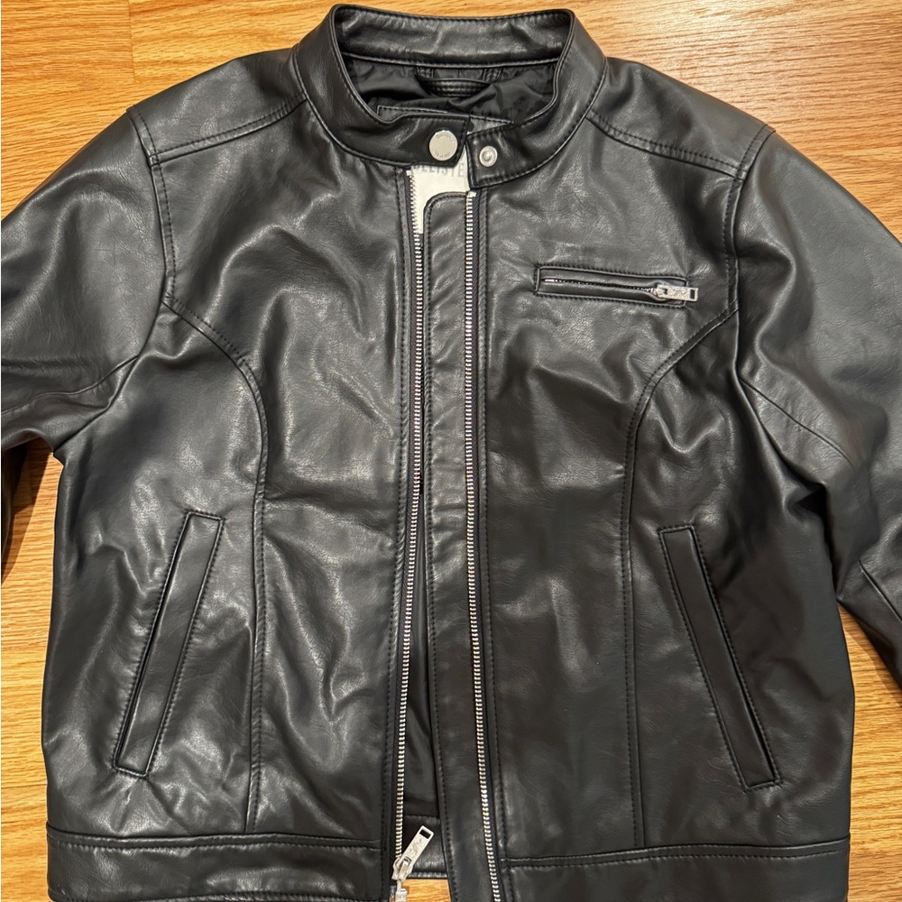 Hollister Vegan Leather Moto Jacket Black S